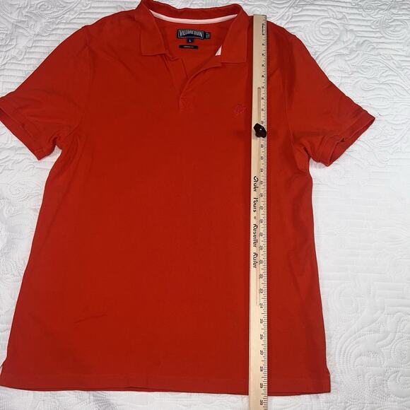 VILEBREQUIN Polo Shirt Men’s Size L Orange Short Sleeve Logo Preppy Athletic - Picture 7 of 16